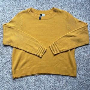 Women's Crew Neck Sweater in Mustard Yellow (Size M)